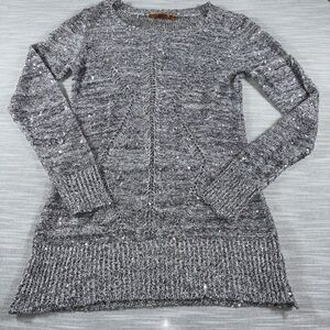 Belldini Silver Lightweight metallic medium sweater runs small